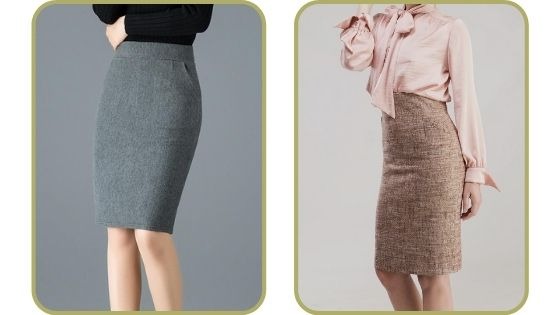 High-waist pencil skirt